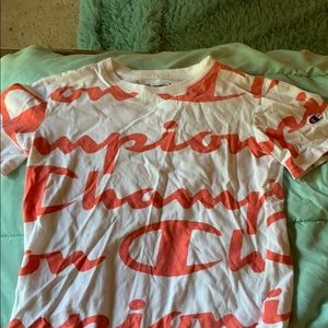 White and red champion t-shirt